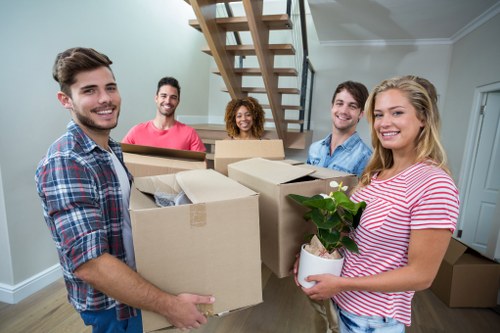 Commercial moving team planning a business relocation in Knightsbridge