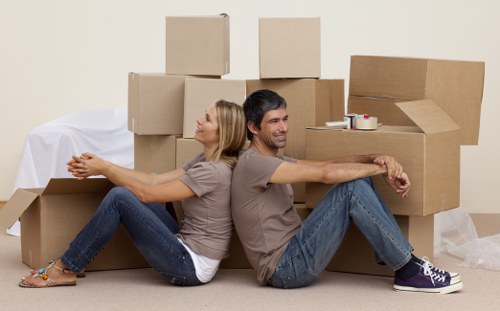 Mover checking equipment and handling items with care