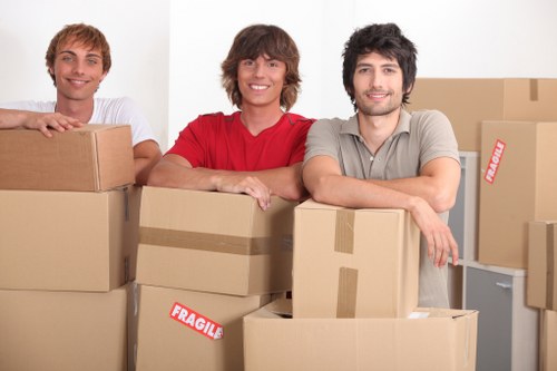 Professional movers working safely during a relocation