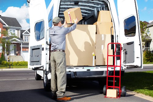Careful loading of boxes and furniture during a Knightsbridge flat relocation
